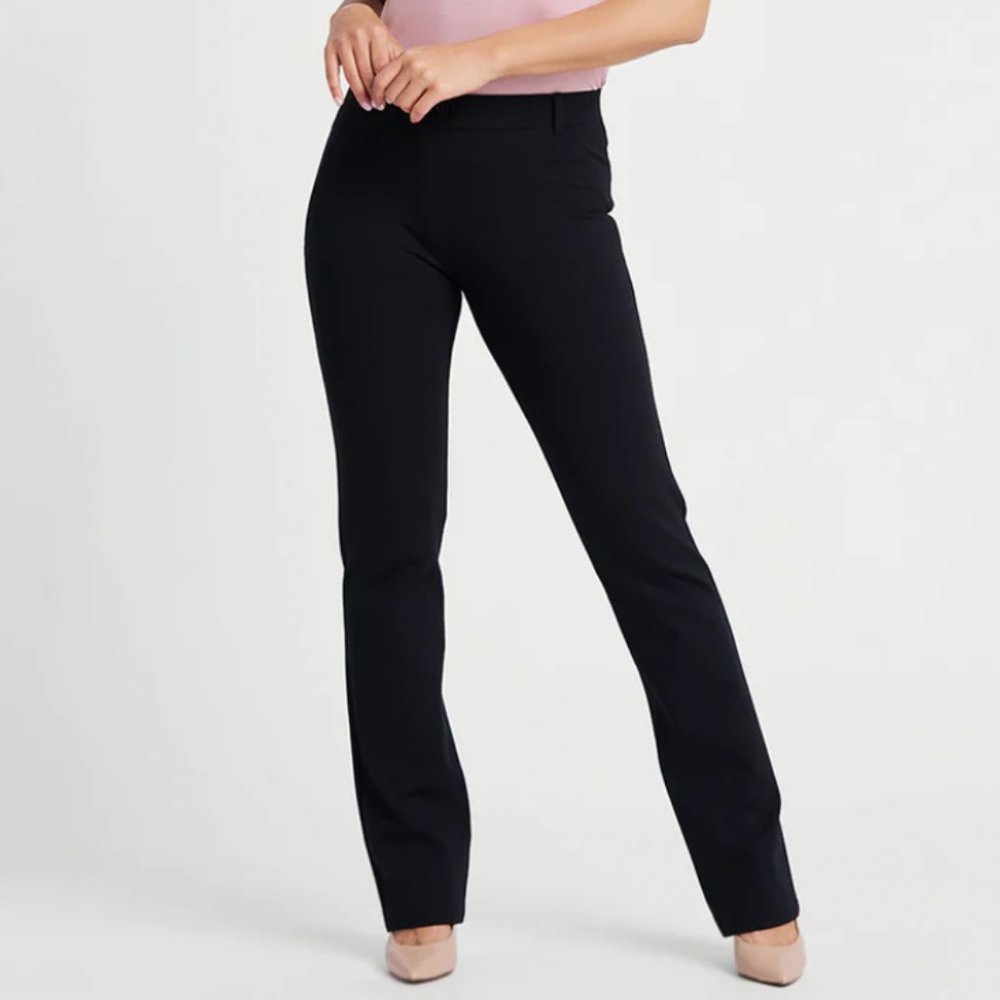 Betabrand Black Straight-Leg Women's Pants
